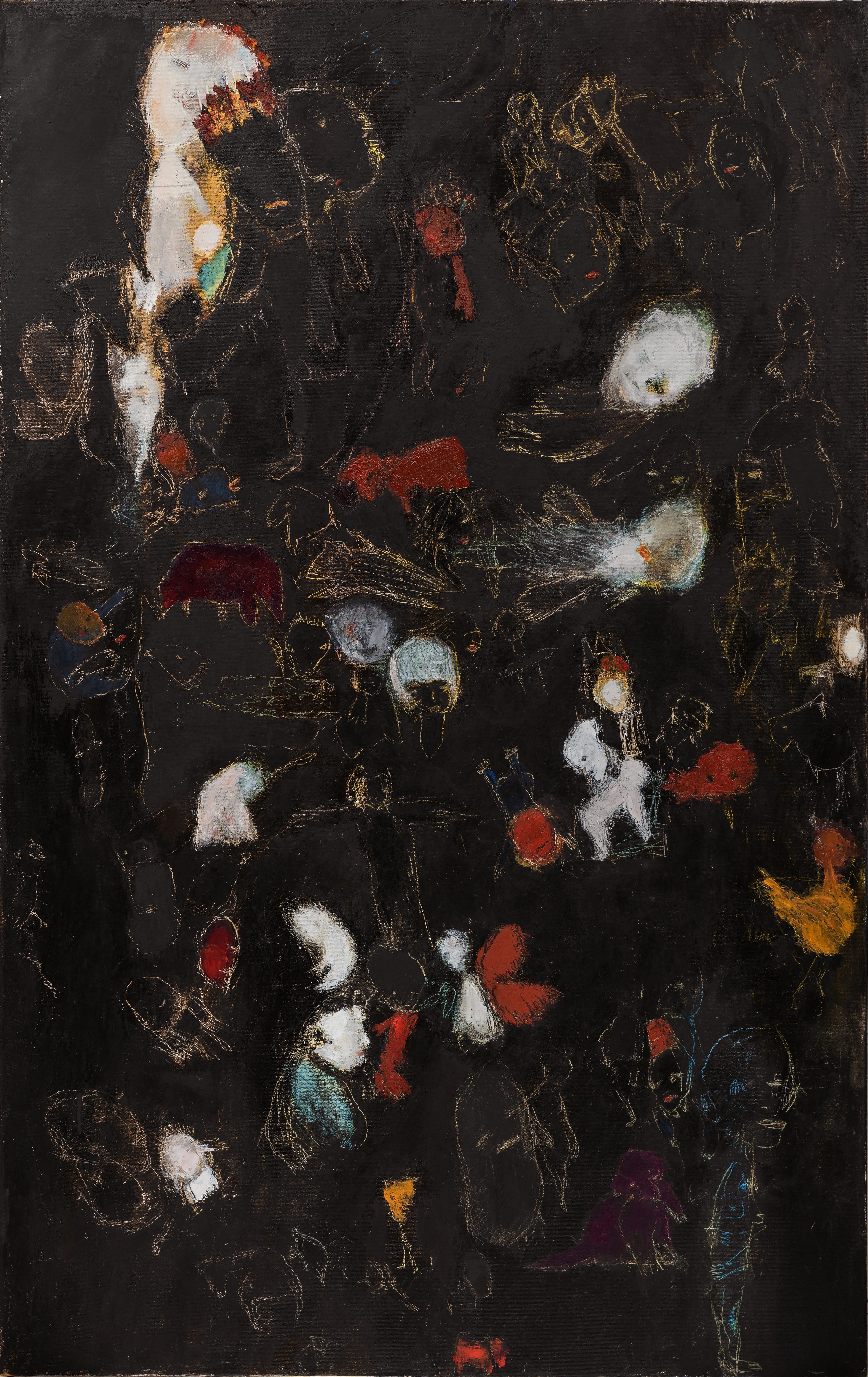 Untitled / Tuval üzerine karışık teknik / 69 x109 cm / 2021